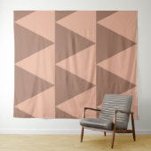Tenture Grand Triangles géométriques Mocha Mousse Dusty ro (En situation (horizontale))