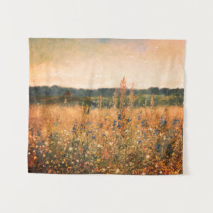 Tenture Grand Vintage Botanique Mur Art Gold Field Floral