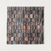 Tenture Grande collection de cassettes audio. Musique rétr (Devant (Horizontal))