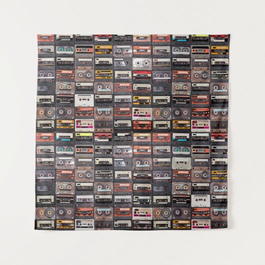 Tenture Grande collection de cassettes audio. Musique rétr (Devant)