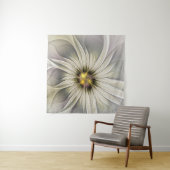 Tenture Grande Fleur d'ivoire, Abstrait Art Fractal Modern (En situation (horizontale))