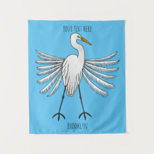 Tenture Grande illustration de dessin animé d'aigrette
