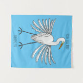 Tenture Grande illustration de dessin animé d'aigrette (Devant (Horizontal))