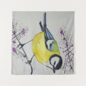 Tenture Grande Tit Bird Dessin, Main Tirée Bird Britanniqu (Devant (Horizontal))