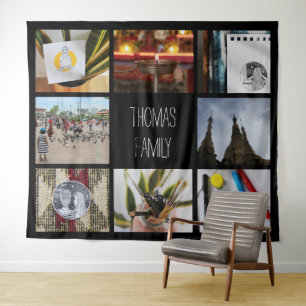 Tenture Grandes photos de famille personnalisées Nom Colla