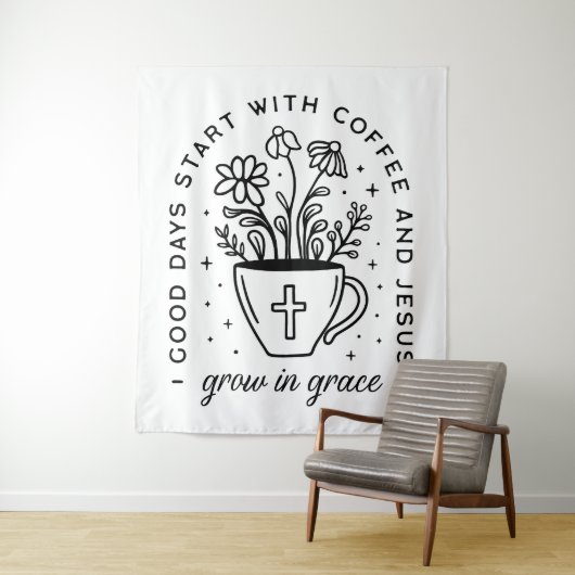 Tenture Grandir dans le café de grâce Jésus citations (En situation)