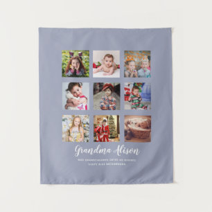 Tenture GRANDPARENT CADEAUX DE COLLAGE PHOTO - Bleu Dusty