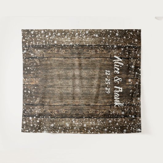 Tenture Grange rustiqueFlammes de neige en bois en hiver (Devant (Horizontal))