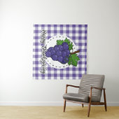 Tenture Grape on Violet Plaid (En situation (horizontale))
