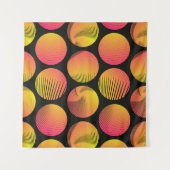Tenture graphic circles seamless pattern in orange fire sh (Devant (Horizontal))