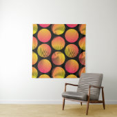 Tenture graphic circles seamless pattern in orange fire sh (En situation (horizontale))