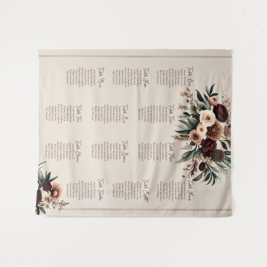 Tenture Graphique de sièges Boho Florals (Devant (Horizontal))
