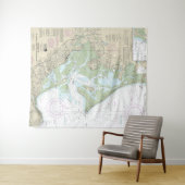 Tenture Graphique des ports de Plymouth, Kingston et Duxbu (En situation (horizontale))