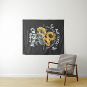 Tenture Graphique des tournesols et papillons (En situation (horizontale))