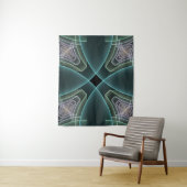 Tenture Graphique géométrique Turquoise moderne (En situation)