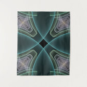Tenture Graphique géométrique Turquoise moderne (Devant)