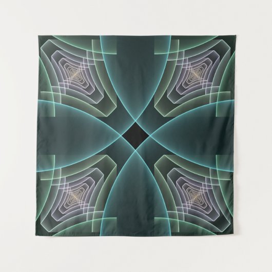 Tenture Graphique géométrique Turquoise moderne (Devant (Horizontal))