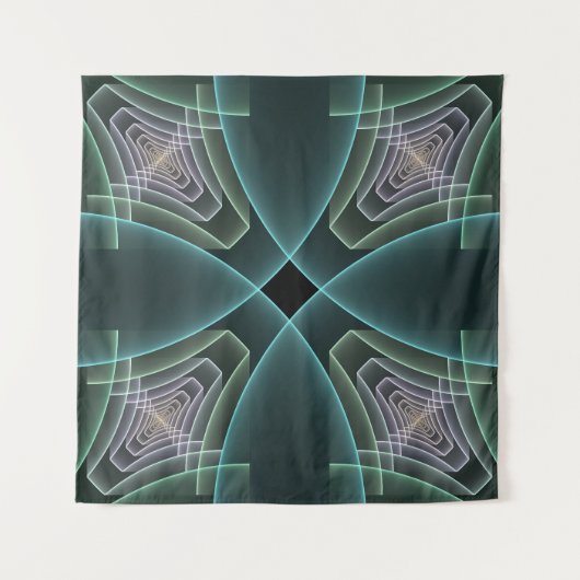 Tenture Graphique géométrique Turquoise moderne (Devant)