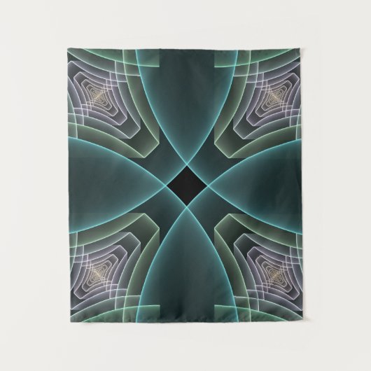 Tenture Graphique géométrique Turquoise moderne (Devant)