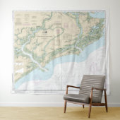 Tenture Graphique nautique des rivières Stono et Edisto No (En situation (horizontale))