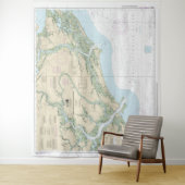 Tenture Graphique nautique des rivières Stono et Edisto No (En situation)