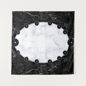 Tenture Graphiques de la sphère de marbre blanc et noir (Devant (Horizontal))