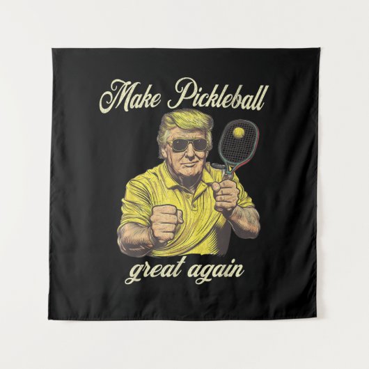 Tenture Graphiques drôles pour amateurs de Pickleball (Devant)