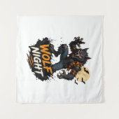 Tenture Graphisme Halloween Wolf Night (Devant (Horizontal))