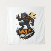 Tenture Graphisme Halloween Wolf Night (Devant)