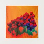 Tenture Grappe de raisin bleu à la lumière de néon orange. (Devant (Horizontal))