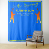 Tenture Gras Bleu Moderne Tech Graduation (En situation)