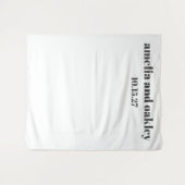 Tenture Gras minimal Noir Blanc personnalisé fond de maria (Devant (Horizontal))