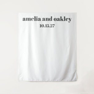 Tenture Gras minimal Noir Blanc personnalisé fond de maria