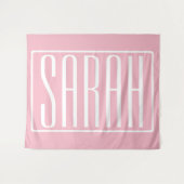 Tenture Gras & Moderne votre nom ou mot | Blanc/rose pâle (Devant (Horizontal))