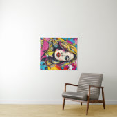 Tenture Gras Retro Pop Art Portrait (En situation (horizontale))
