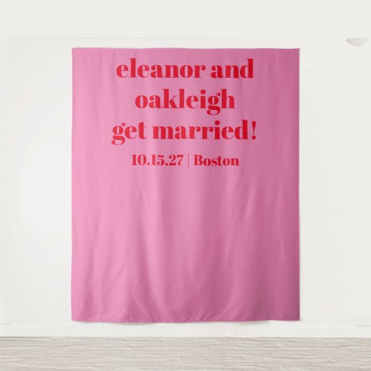 Tenture Gras rose rouge moderne Mariage arrière-plan perso (Devant)