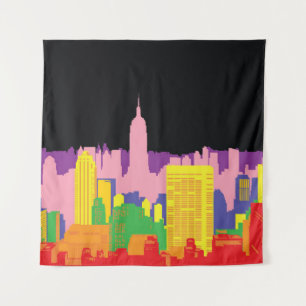 Tenture gratte-ciel de la ville décorative bâtiments urbai