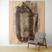 Tenture Gravure de cochon du 19e siècle Truie Berkshire n° (En situation)