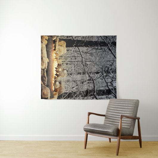 Tenture Gravure du journal de yule (En situation (horizontale))