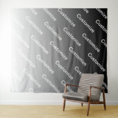 Tenture Gray (changeable color) Ombre & Text Pattern (En situation (horizontale))