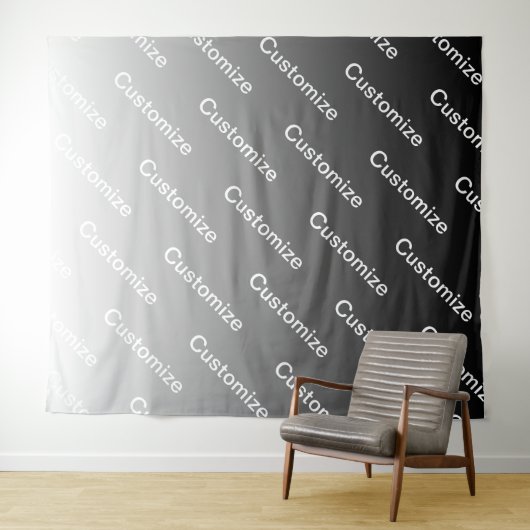 Tenture Gray (changeable color) Ombre & Text Pattern (En situation (horizontale))