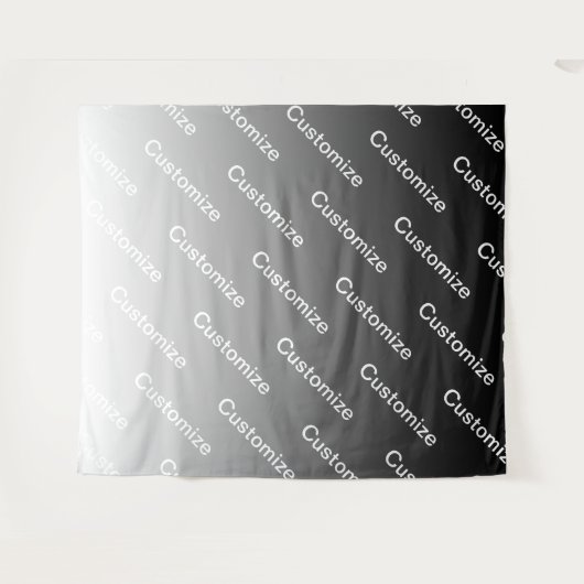 Tenture Gray (changeable color) Ombre & Text Pattern (Devant (Horizontal))