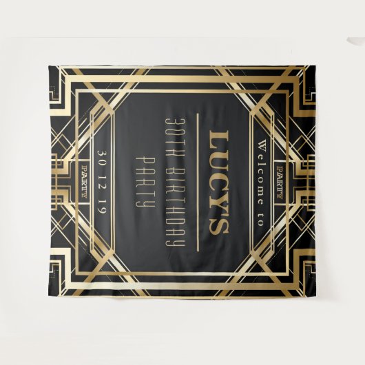 Tenture Great Gatsby Party Mariage Photo Booth Back Drop (Devant (Horizontal))