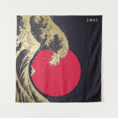 Tenture "Great Wave of kanagawa". Hokusai, Japanese wave i (Devant (Horizontal))