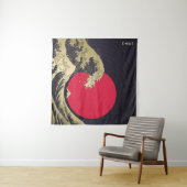 Tenture "Great Wave of kanagawa". Hokusai, Japanese wave i (En situation (horizontale))