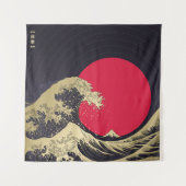 Tenture "Great Wave of kanagawa". Hokusai, Japanese wave i (Devant)