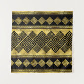 Tenture Grec Meander - Clé grecque Noir et or (Devant)