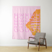 Tenture Grèce, Art Voyage, Rose (En situation)