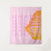 Tenture Grèce, Art Voyage, Rose (Devant)