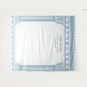 Tenture Greek Retirement Party with blue temple columns (Devant (Horizontal))